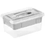 keeeper Box mit Deckel und Organizer Henri 23x35x17cm 9L Hellgrau/Transparent