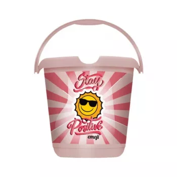 keeeper Deco Eimer 10L Ilvie Emoji Stay Positive, Nordic Pink, Rund, PP, Ø30x28 cm