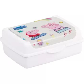 keeeper Deco-Click-Box Midi 1L Peppa Pig Aufbewahrungsbehälter für Lebensmittel, Weiß