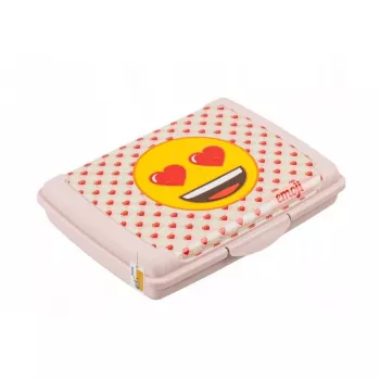 keeeper Aufbewahrungsbehälter deco-click-box mini 0,5L Carla Emoji Hearts 17x13x3,5cm Pink