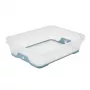 keeeper Mini-Korb A5 Jonas mit rutschfester Unterseite, Transparent/Blau, 26,5 x 20 x 7 cm