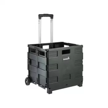 keeeper Olli Faltbarer Einkaufswagen 65L Schwarz, Traglast 35 kg