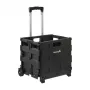 keeeper Olli Faltbarer Einkaufstrolley 45L Schwarz, Traglast 25 kg, Teleskopgriff, Aluminiumrahmen