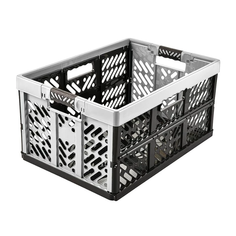 keeeper Profi Faltbox ben, 45 L, Light Silver – Traglast 50 kg, faltbar & stapelbar, platzsparende Aufbewahrungsbox mit Soft-Grip-Griffen, PP/TPE, 54 x 37 x 28 cm