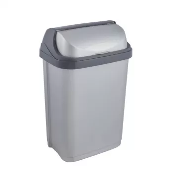 keeeper Rasmus 10L Mülleimer mit Drehdeckel, Hell Silber