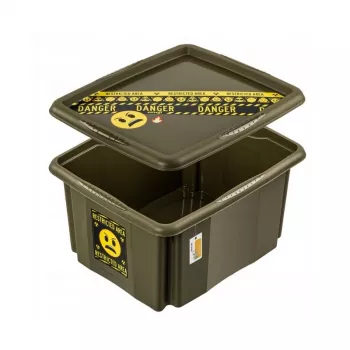 keeeper Aufbewahrungsbox mit Deckel 24L Karolina „Emoji Danger“ Oliv 42,5x35,5x22,5cm