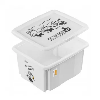 keeeper Aufbewahrungsbox mit Deckel 24L Karolina „Minions Bello“ 42,5x35,5x22,5cm Weiß