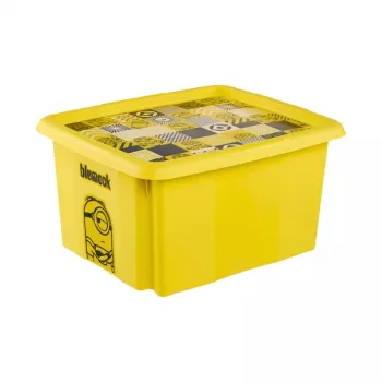 keeeper Aufbewahrungsbox mit Deckel 24L Karolina Minions Mosaik, 42,5 x 35,5 x 22,5 cm, Gelb