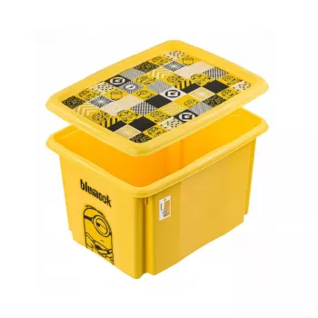 keeeper Aufbewahrungsbox mit Deckel 30L Karolina „Minions Mosaik“ 45x35x27cm Gelb