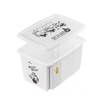 keeeper Aufbewahrungsbox mit Deckel 45 L Karolina „Minions Bello“ 55,5 x 40 x 30 cm Weiß