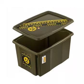 keeeper Aufbewahrungsbox mit Deckel 45L Karolina “Emoji Danger” Oliv