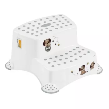 keeeper Zweistufige Bank Igor Dogs, Weiß, 40 x 37 x 21 cm, Traglast 120 kg, rutschfeste Füße