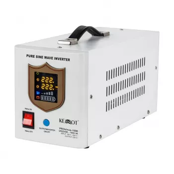 KEMOT PROsinus-1000 Notstromversorgung – Reiner Sinus-Wechselrichter mit 12V-Ladefunktion, 230V, 1000VA/700W