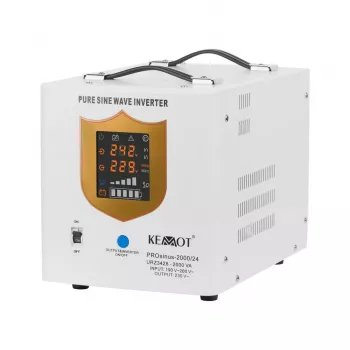KEMOT PROsinus-2000/24 USV-Wandler mit reiner Sinuswelle und Ladefunktion 24V 230V 2000VA/1400W