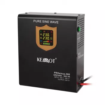 KEMOT PROsinus-500 Wandmontierte Notstromversorgung, Reine Sinuswelle, 12V 230V 500VA/300W