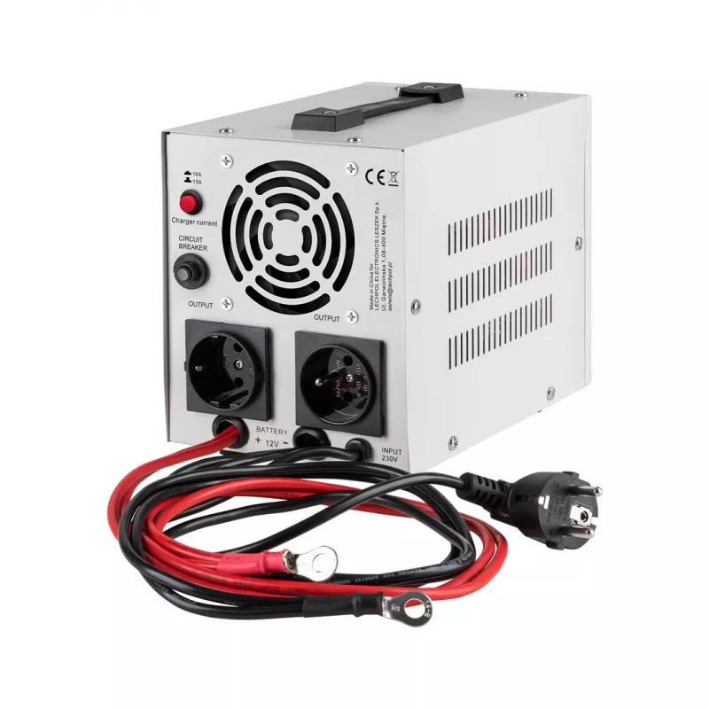 KEMOT PROsinus-800 Notstromversorgung – Reiner Sinus-Wechselrichter mit 12V-Ladefunktion, 230V, 800VA/500W