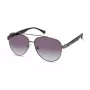 Kenneth Cole KC1394-5908B Herren Rechteck-Sonnenbrille - Glänzend schwarzer Rahmen, rauchgraue Gläser