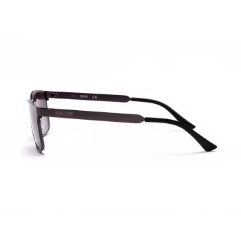 KENNETH COLE MAN KC1329-5709B Rechteckige Sonnenbrille - Glänzend schwarzer Rahmen, rauchgraue Gläser, 57 mm