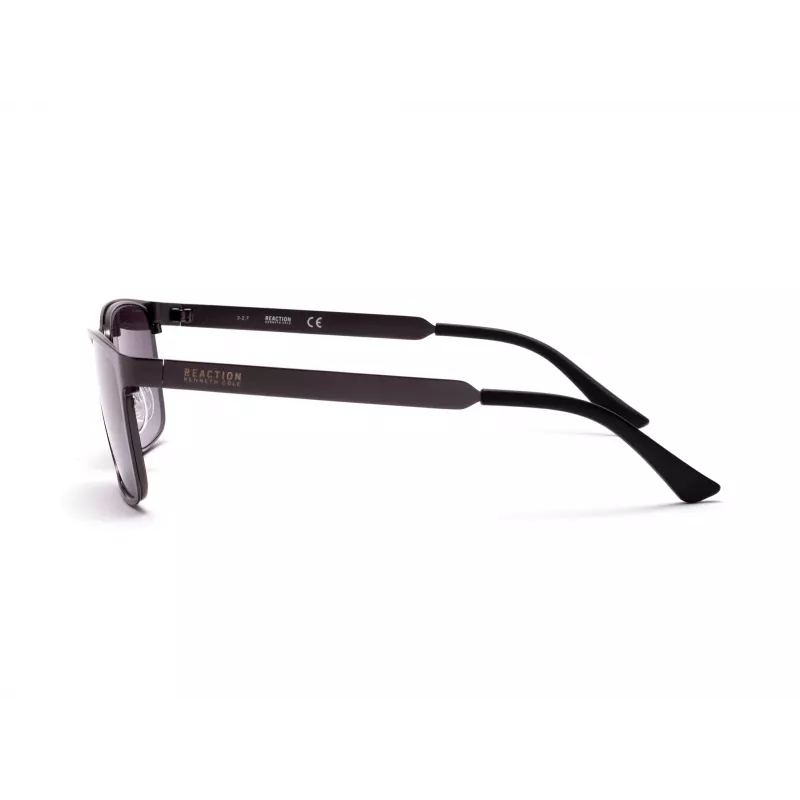 KENNETH COLE MAN KC1329-5709B Rechteckige Sonnenbrille - Glänzend schwarzer Rahmen, rauchgraue Gläser, 57 mm