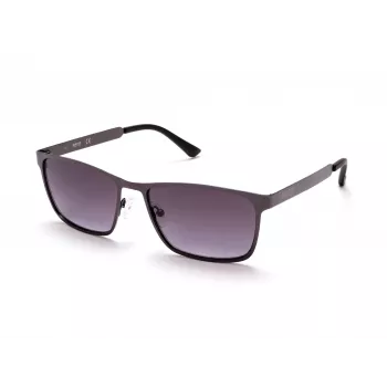 KENNETH COLE MAN KC1329-5709B Rechteckige Sonnenbrille - Glänzend schwarzer Rahmen, rauchgraue Gläser, 57 mm