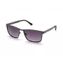 KENNETH COLE MAN KC1329-5709B Rechteckige Sonnenbrille - Glänzend schwarzer Rahmen, rauchgraue Gläser, 57 mm