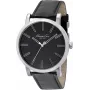 KENNETH COLE Herren IKC1997 Analog Quarz Edelstahl Uhr, 44mm, schwarzes Zifferblatt, silberfarbenes Band