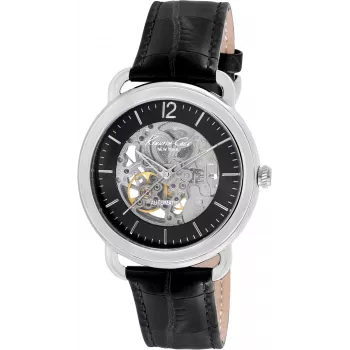 KENNETH COLE Herrenuhr IKC8017 Analog Quarz 43mm Edelstahl Schwarzes Zifferblatt