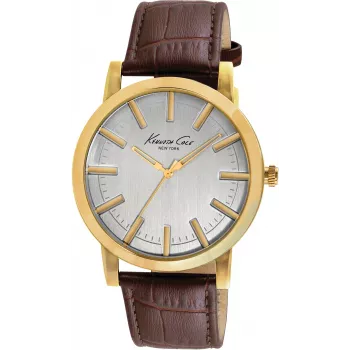 KENNETH COLE Herrenuhr IKC8043 43,5mm Edelstahl Quarz Analog Schwarz Zifferblatt Silberfarbenes Armband