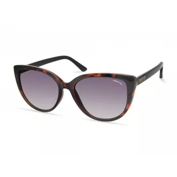 KENNETH COLE Damen-Sonnenbrille KC2979-5501B - Rechteckiger schwarzer Rahmen, rauchgraue Gläser, UV400-Schutz