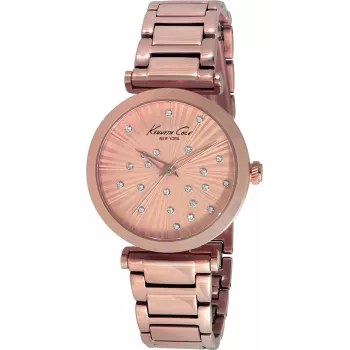 KENNETH COLE Damenuhr IKC0019 35mm Edelstahl-Meshband Roségold-Ton