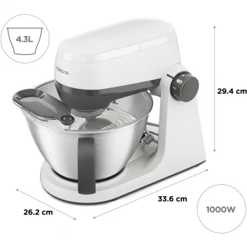 KENWOOD Multi-Tasker KHC30.000WH Küchenmaschine (Grau/Weiß, 1000 W, 4,3 L Schüssel)