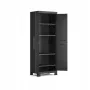 Keter Detroit Kleiderschrank 62x182x45cm mit geteilten Regalböden - Schwarz/Grau