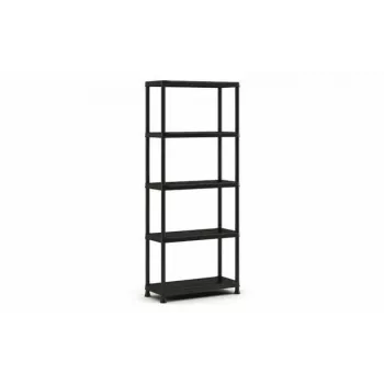 KETER Kunststoff-Bücherregal 5 Ablagen 80 x 40 x 187 cm Grau/Schwarz