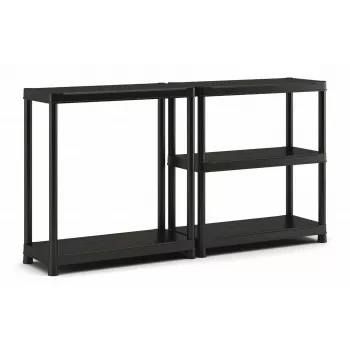 KETER Kunststoff-Bücherregal 5 Ablagen 90 x 45 x 182 cm Schwarz