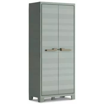 KETER Space Winner Hoher Schrankschrank Grün/Grau 3 verstellbare Einlegeböden abschließbar