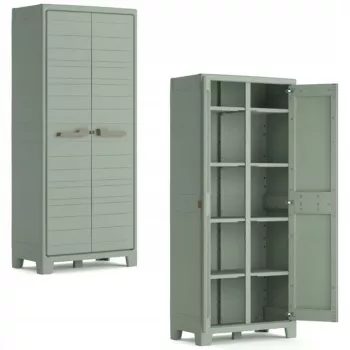 KETER Utility Storage Cabinet mit 4 verstellbaren Einlegeböden, Grün/Beige, 11011559