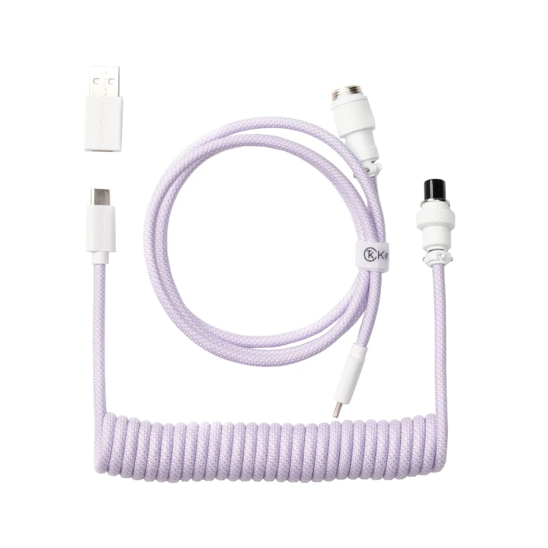 Keychron Coiled Aviator Cable - Helllila/Gerade