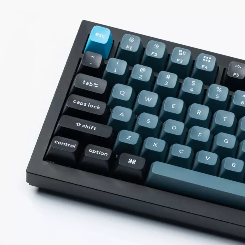 Keychron Double Shot KSA PBT Tastenkappen-Set - Dunkelgrau/Grau/Blau (137 Tasten)