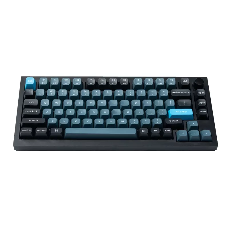 Keychron Double Shot KSA PBT Tastenkappen-Set - Dunkelgrau/Grau/Blau (137 Tasten)