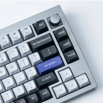 Keychron Double Shot KSA PBT Tastenkappen-Set - Dunkelgrau/Weißrauch (137 Tasten, MX-Stil, ANSI)