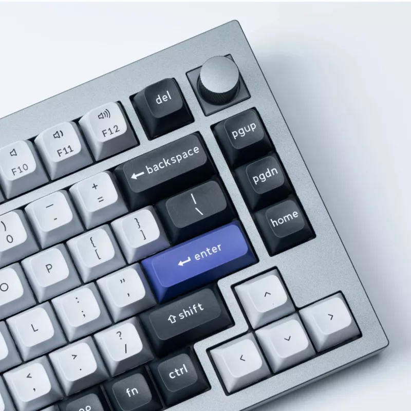 Keychron Double Shot KSA PBT Tastenkappen-Set - Dunkelgrau/Weißrauch (137 Tasten, MX-Stil, ANSI)