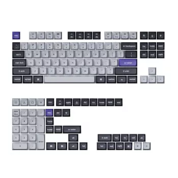 Keychron Double Shot KSA PBT Tastenkappen-Set - Dunkelgrau/Weißrauch (137 Tasten, MX-Stil, ANSI)