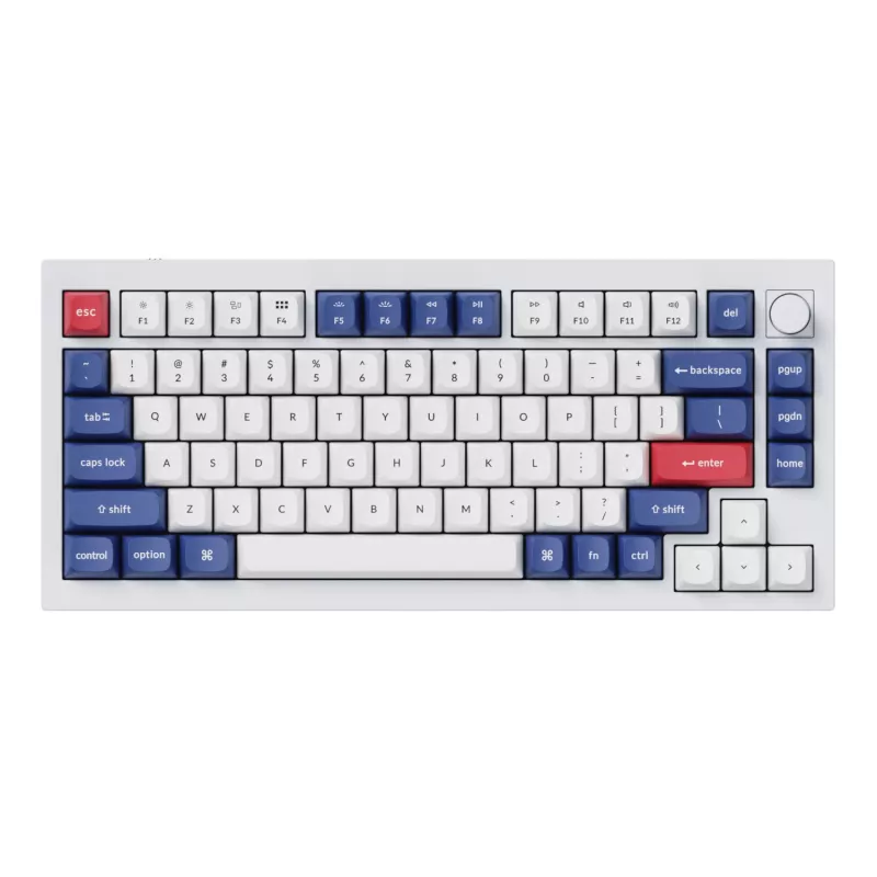 Keychron Double-Shot PBT OSA Tastenkappen-Set - Blau und Weiß | 137 Tasten | MX-Stil | ANSI US