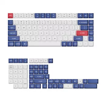 Keychron Double-Shot PBT OSA Tastenkappen-Set - Blau und Weiß | 137 Tasten | MX-Stil | ANSI US
