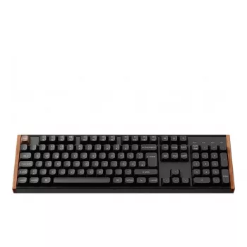 Keychron K10 HE Kabellose Magnetische Tastatur mit Schaltern Deutsches Layout (Schwarz/Holz, DE-Layout, Gateron Double-Rail Magnetic Nebula, Hot-Swap, Aluminiumrahmen, RGB)