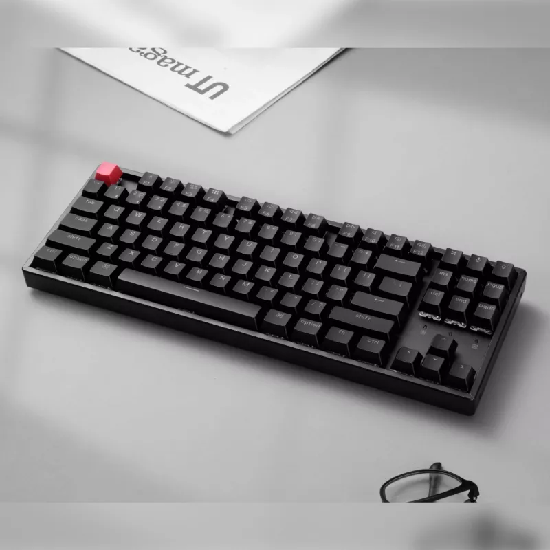 Keychron K8 QMK 80% TKL kabellose mechanische Tastatur V2 Red Switches - Schwarz