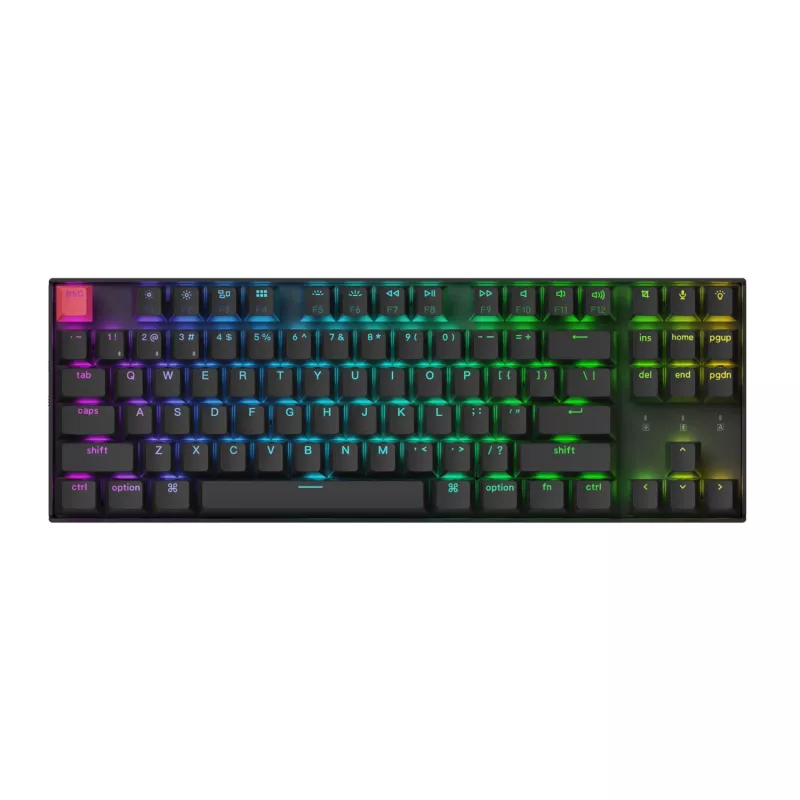 Keychron K8 QMK 80% TKL kabellose mechanische Tastatur V2 Red Switches - Schwarz