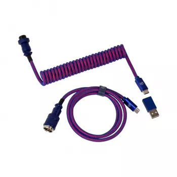 Keychron Premium Coiled Aviator USB-Kabel Typ-C + USB-A Adapter, abnehmbarer Aviator-Stecker, 108 cm