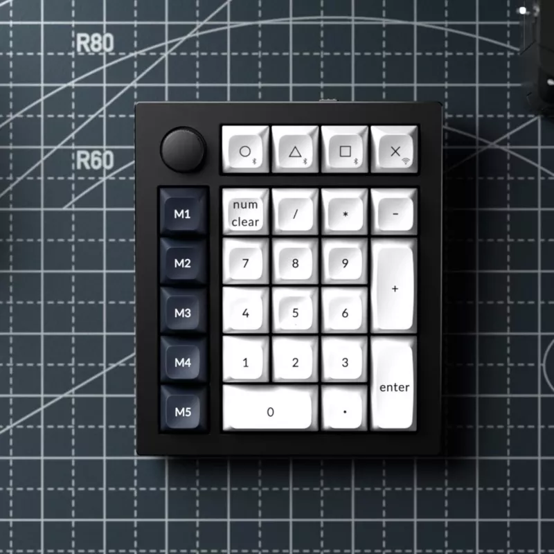 Keychron Q0 Max QMK Gateron Jupiter Red RGB Kabelloses Custom-Nummernfeld Carbon Schwarz