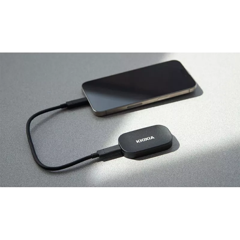 KIOXIA EXCERIA PLUS G2 500GB Portable External SSD USB 3.2 Gen 2 USB-C 256-bit AES Hardware Encryption TCG Opal 2.01